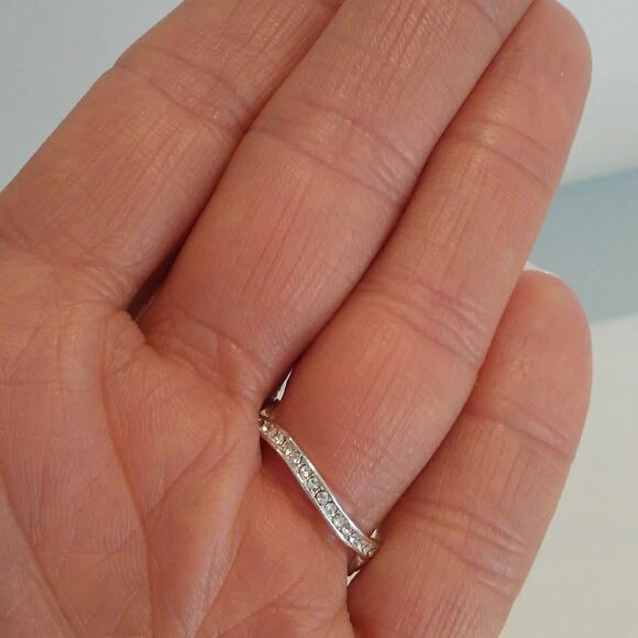 Ring 925 Silver Sz 7 Flower Simulated Diamonds FLEUR de Lis Blossom Clover FANCY - Picture 8 of 8